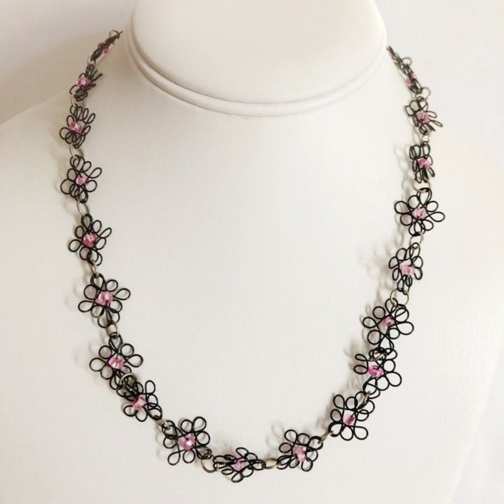 Flower Toggle Necklace / Wrap Bracelet